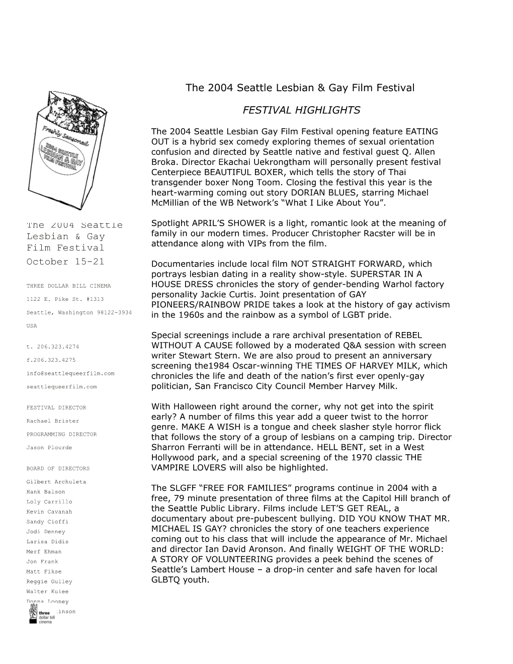 The 2004 Seattle Lesbian & Gay Film Festival