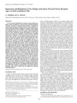 Expression and Regulation of Fas Antigen and Tumor Necrosis Factor Receptor Type I in Hen Granulosa Cells1