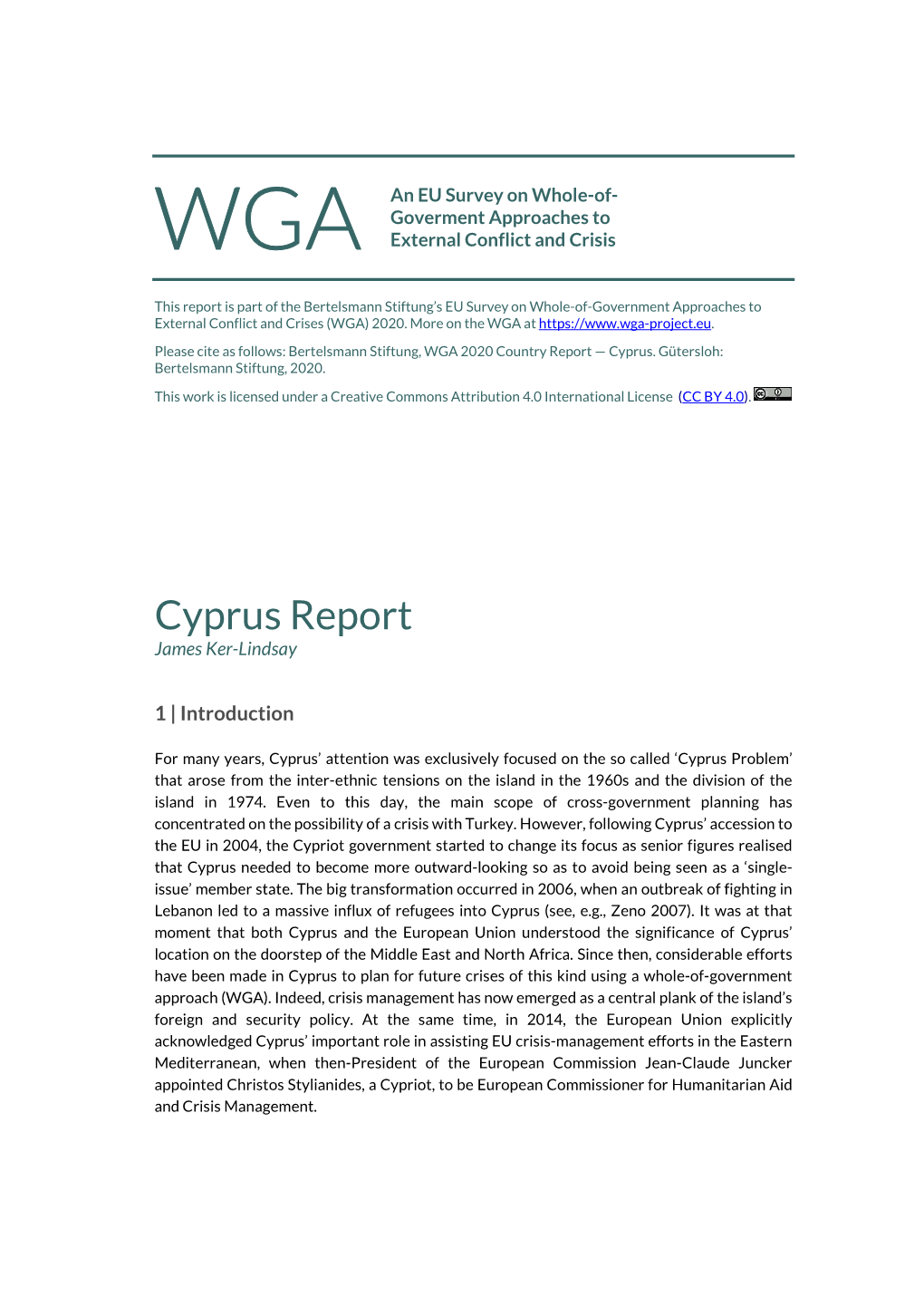Cyprus Report James Ker-Lindsay