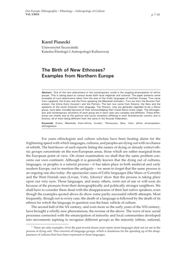 The Birth of New Ethnoses? Examples from Northern Europe