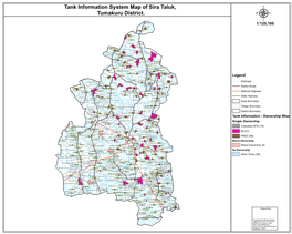 Tank Information System Map of Sira Taluk, Tumakuru District. Μ KA18020194 1:125,100 Jirathanahalli KA18020082 KA18020098