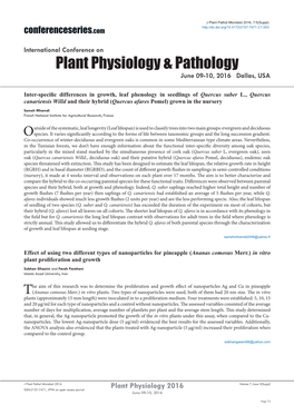 Plant Physiology & Pathology
