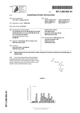 Sigma Ligands for the Prevention And/Or Treatment of Emesis Induced by Chemotherapy Or Radiotherapy