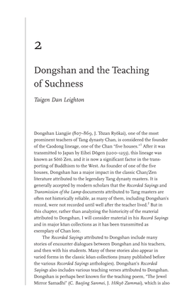 Dongshan and the Teaching of Suchness