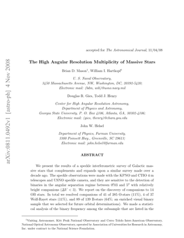 Arxiv:0811.0492V1 [Astro-Ph] 4 Nov 2008 N.Udrcnrc Otentoa Cec Foundation