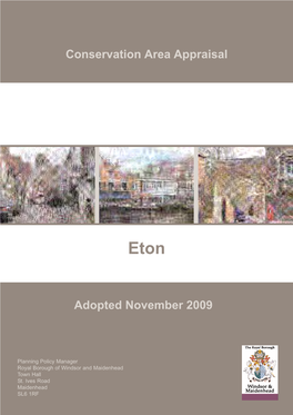 Eton Conservation Area Appraisal 1 Foreword