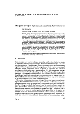 The Species Concept in Hymenochaetaceae (Fungi, Hymenomycetes)