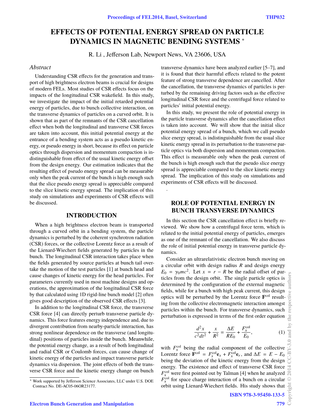 Effects of Potential Energy Spread on Particle Dynamics in Magnetic