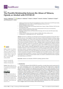 The Possible Relationship Between the Abuse of Tobacco, Opioid, Or Alcohol with COVID-19