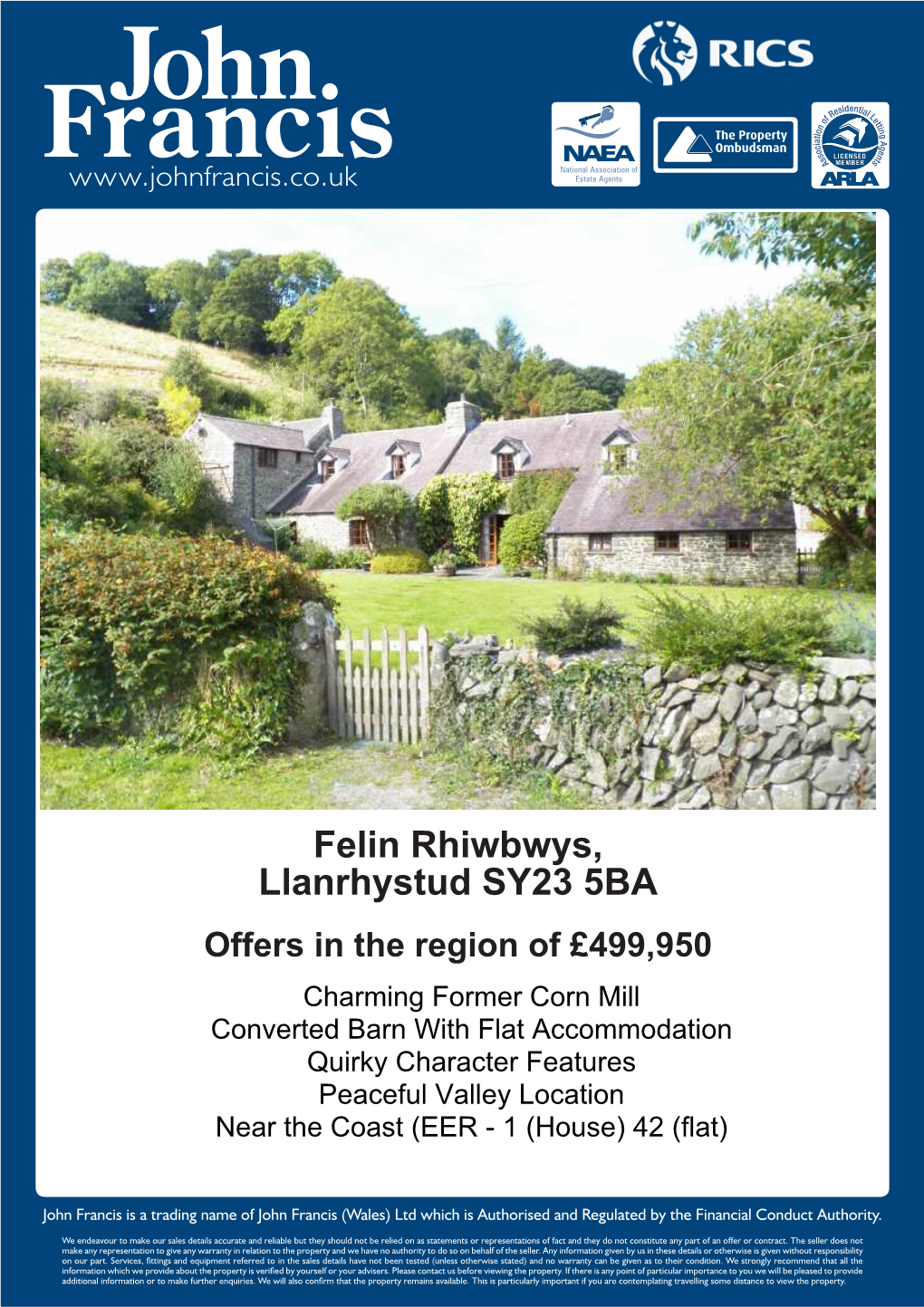 Felin Rhiwbwys, Llanrhystud SY23