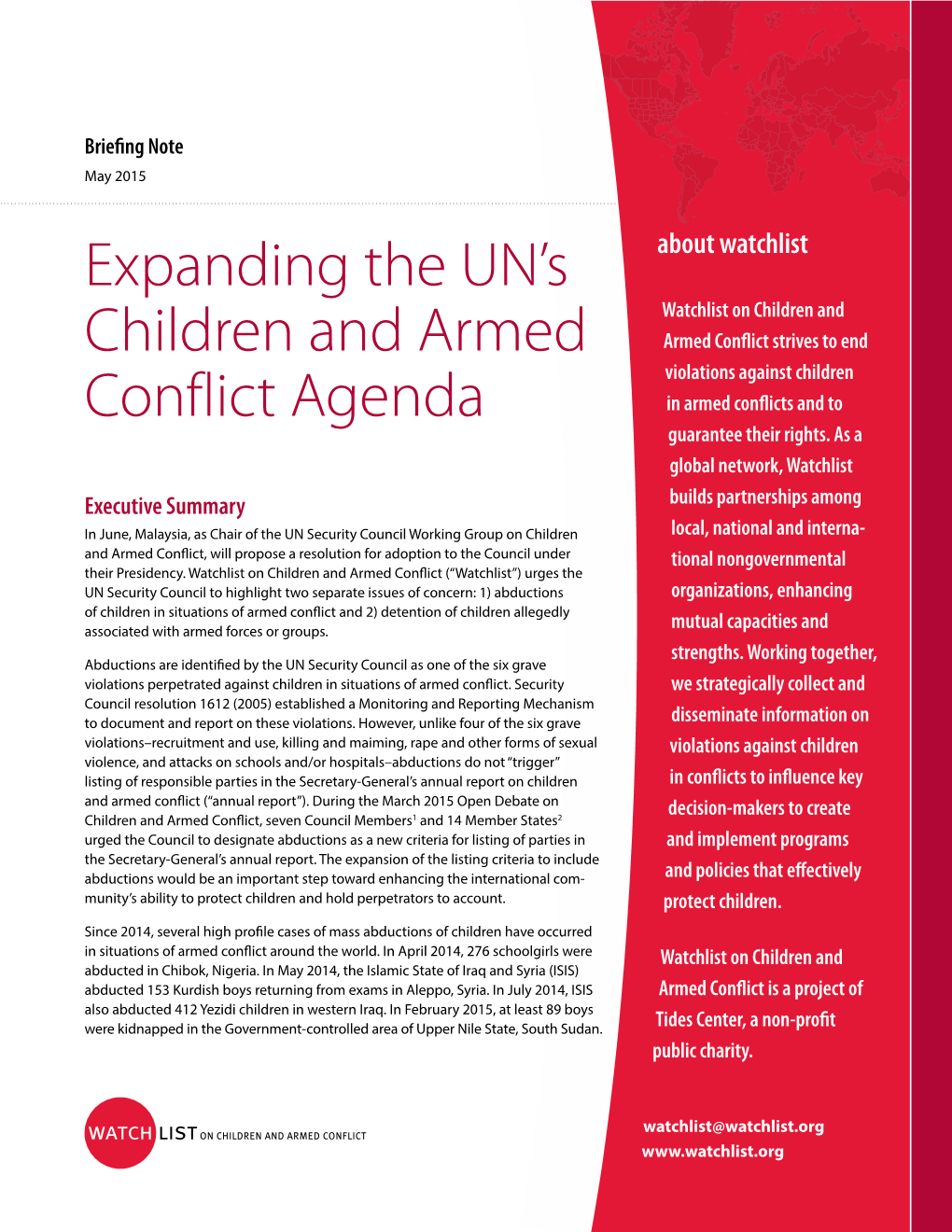 Expanding the UN's Children and Armed Conflict Agenda