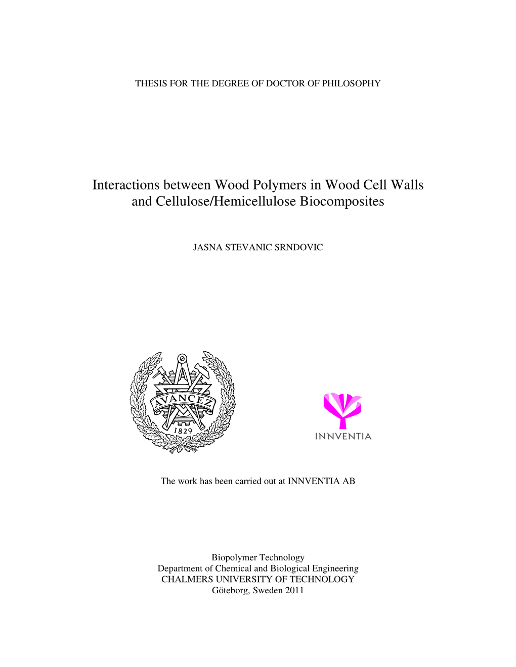 Interactions Between Wood Polymers in Wood Cell Walls and Cellulose/Hemicellulose Biocomposites