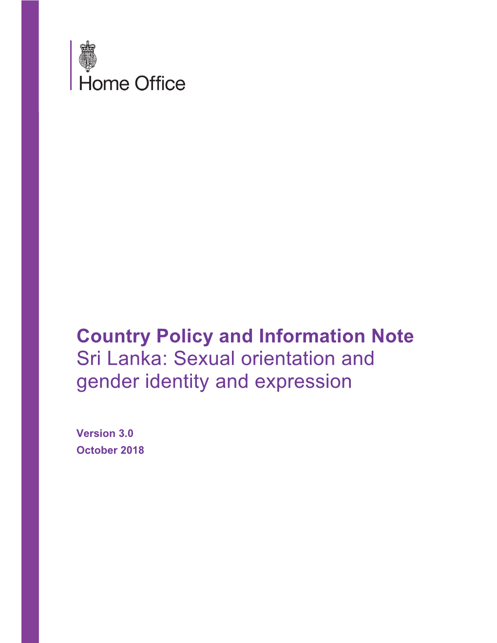 Sri Lanka: Sexual Orientation and Gender Identity and Expression