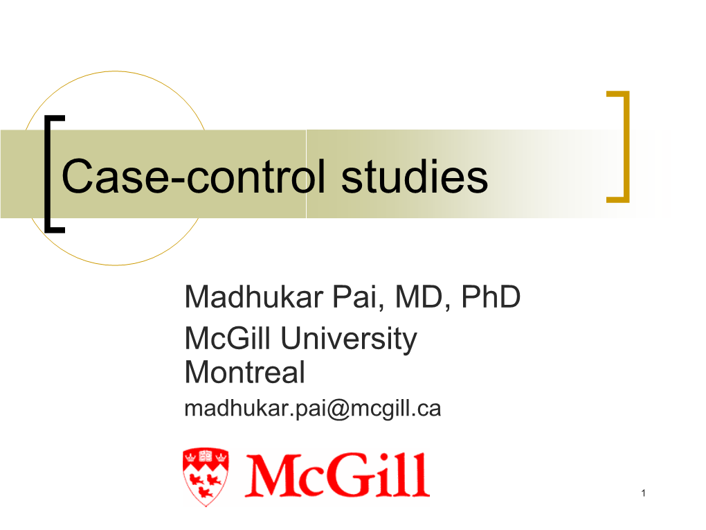 Case-Control Studies