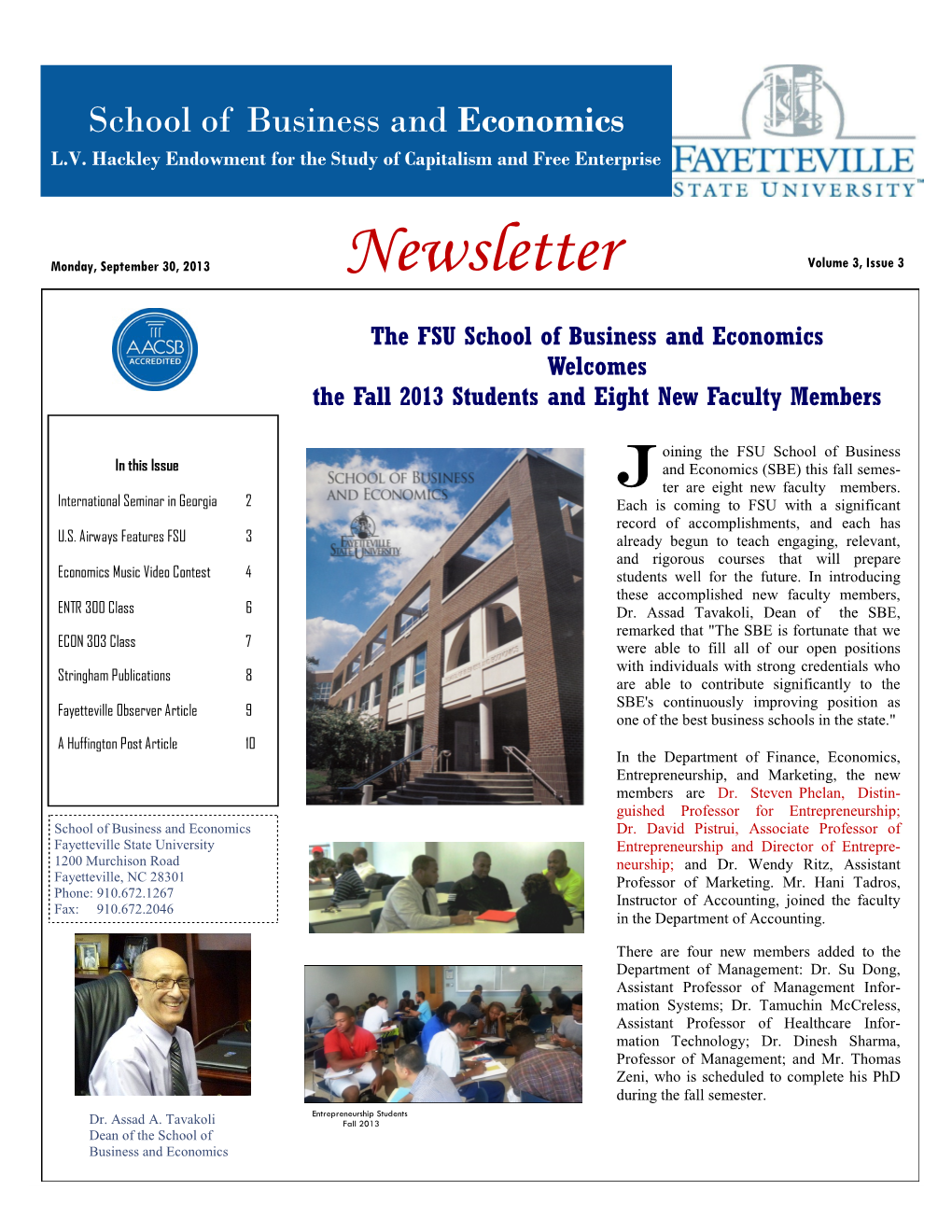 Newsletter Volume 3, Issue 3