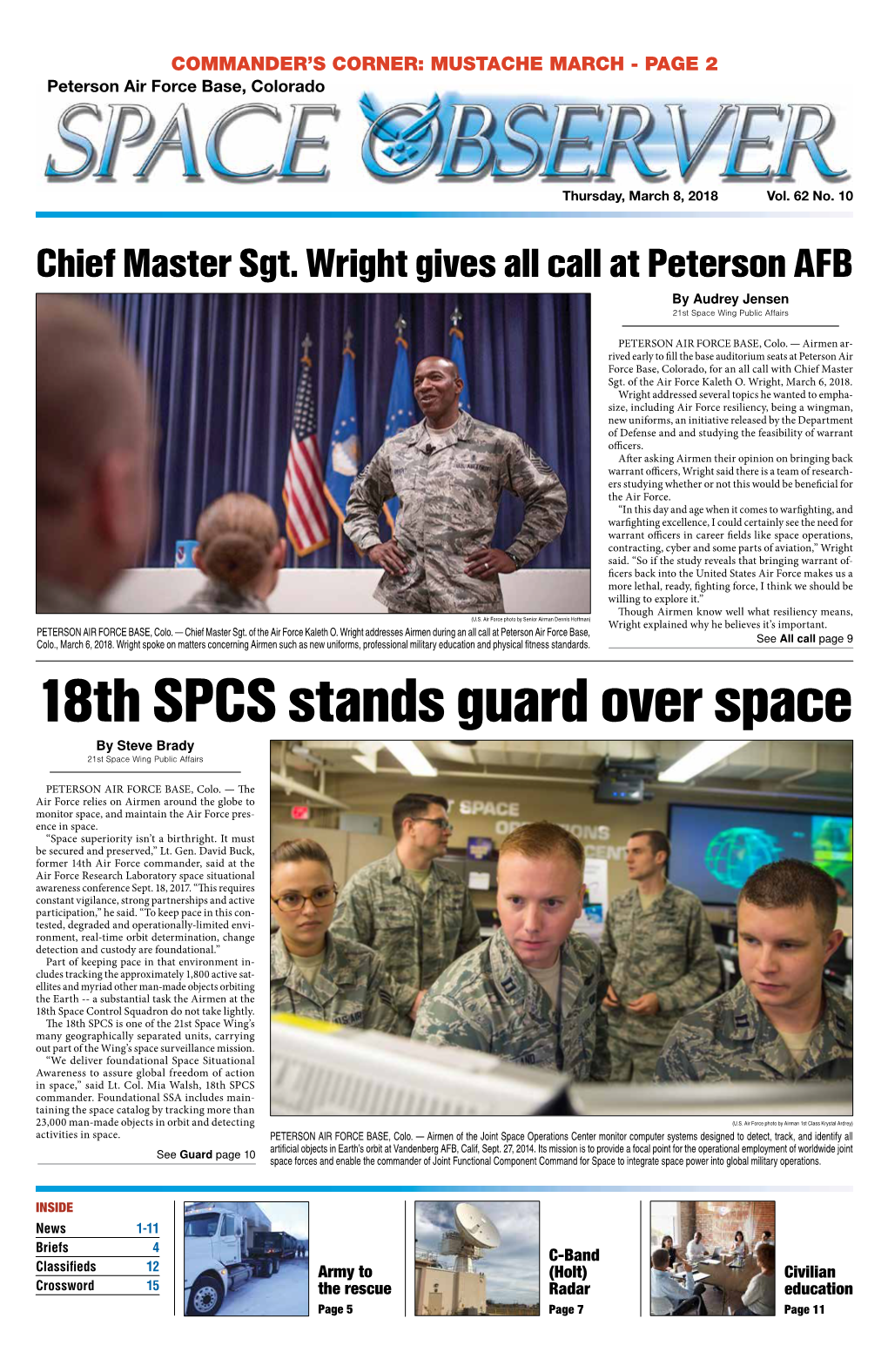 18Th SPCS Stands Guard Over Space by Steve Brady 21St Space Wing Public Affairs
