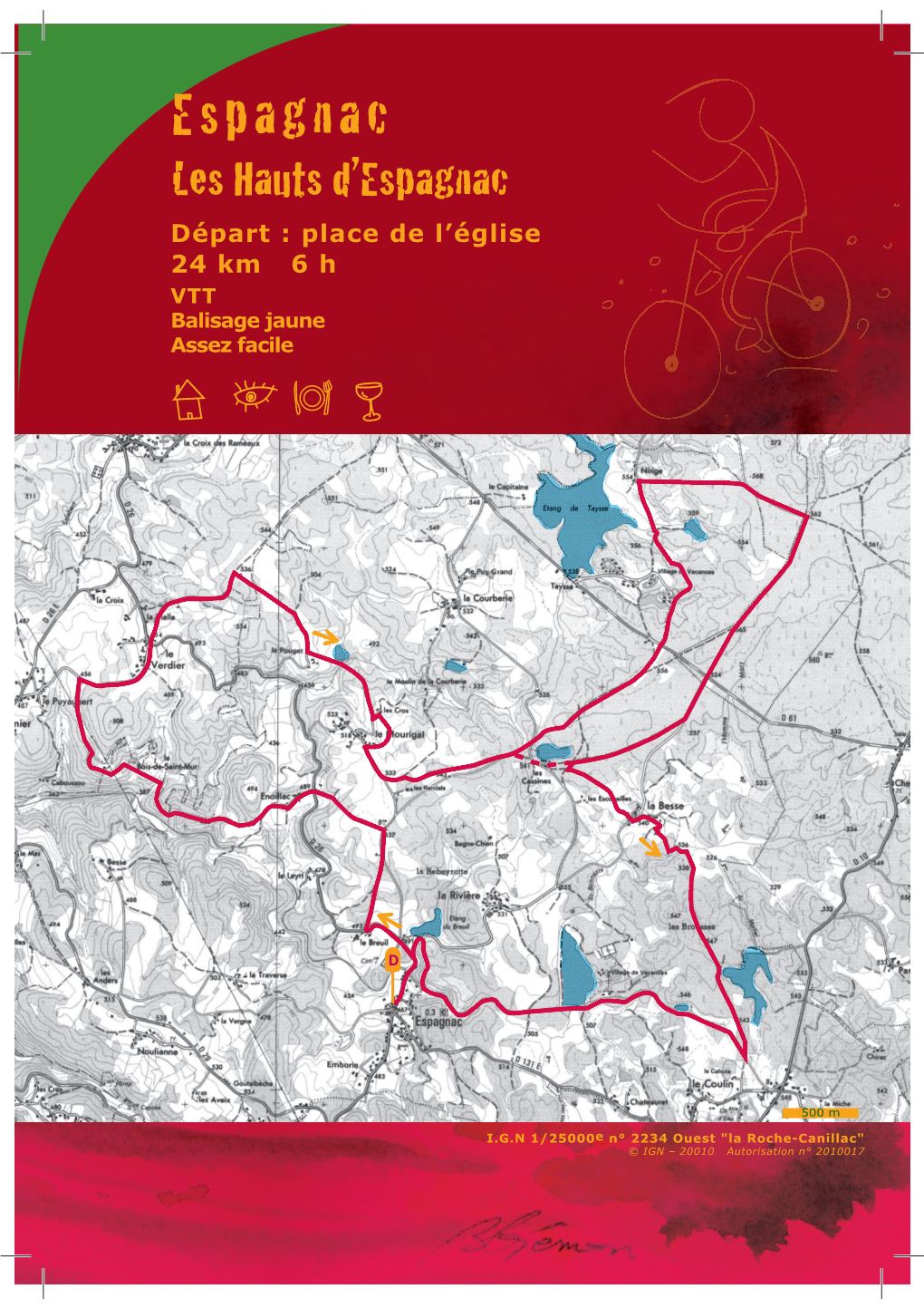 Espagnac Les Hauts D’Espagnac Départ : Place De L’Église 24 Km 6 H VTT Balisage Jaune Assez Facile