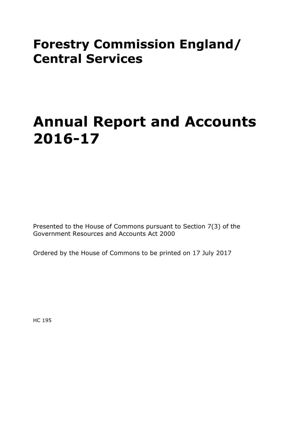 Forestry Commission England/ Central Services