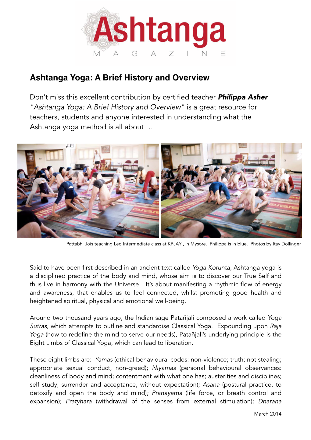 Ashtanga Magazine Article