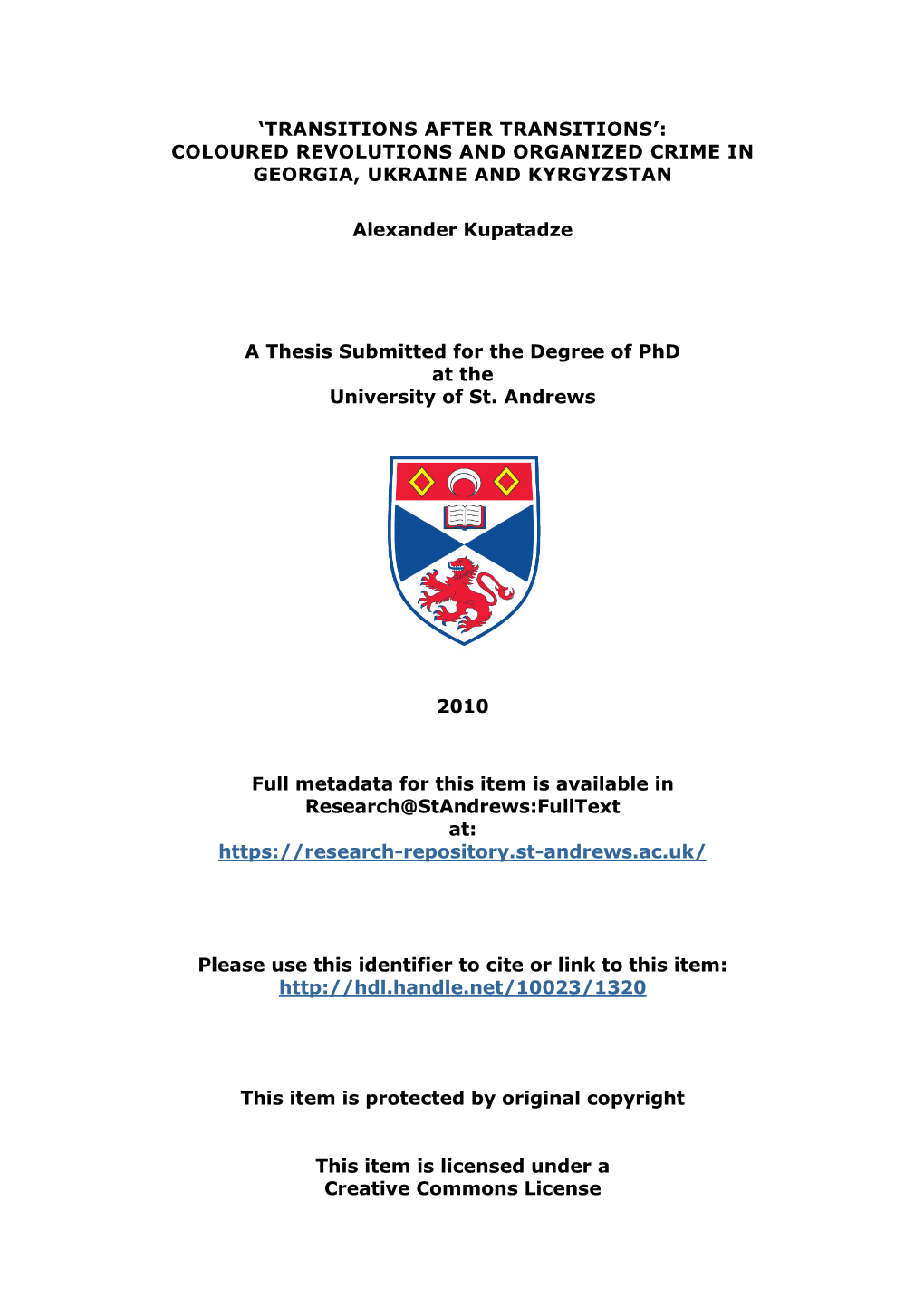 Alexander Kupatadze Phd Thesis