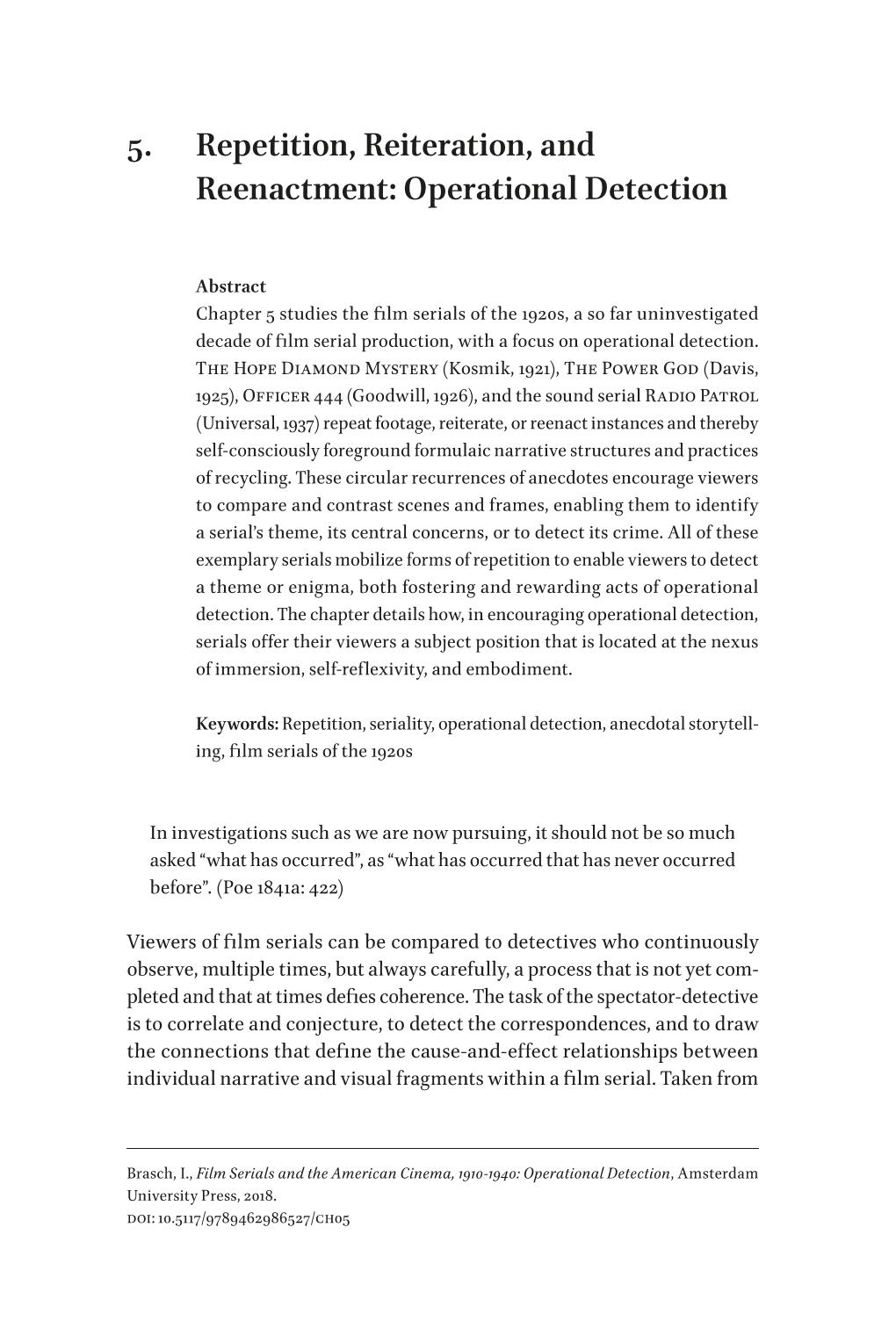 5. Repetition, Reiteration, and Reenactment: Operational Detection