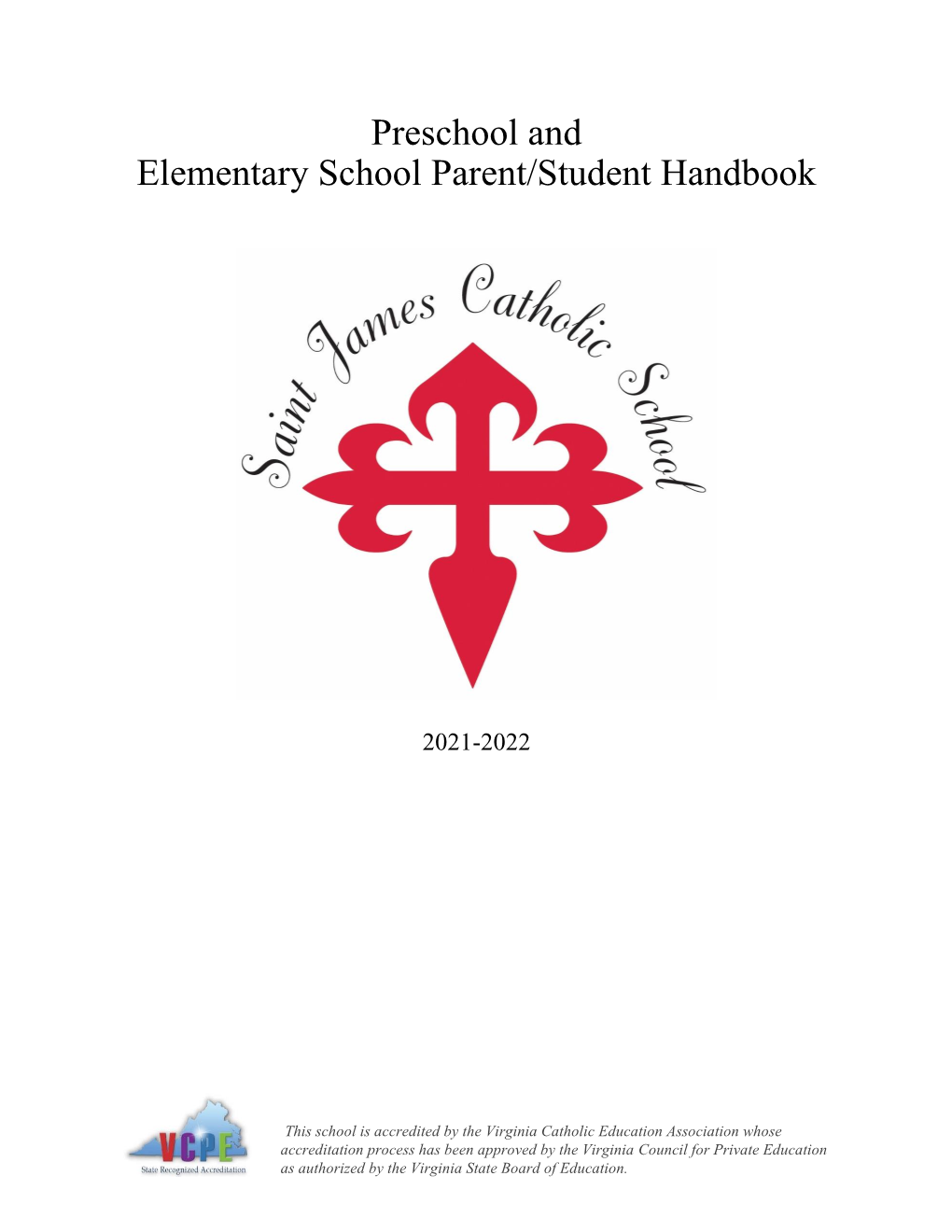 Preschool and Elementary School Parent/Student Handbook
