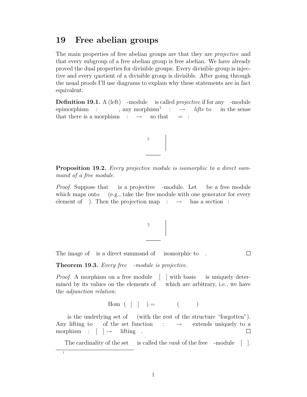 19 Free Abelian Groups