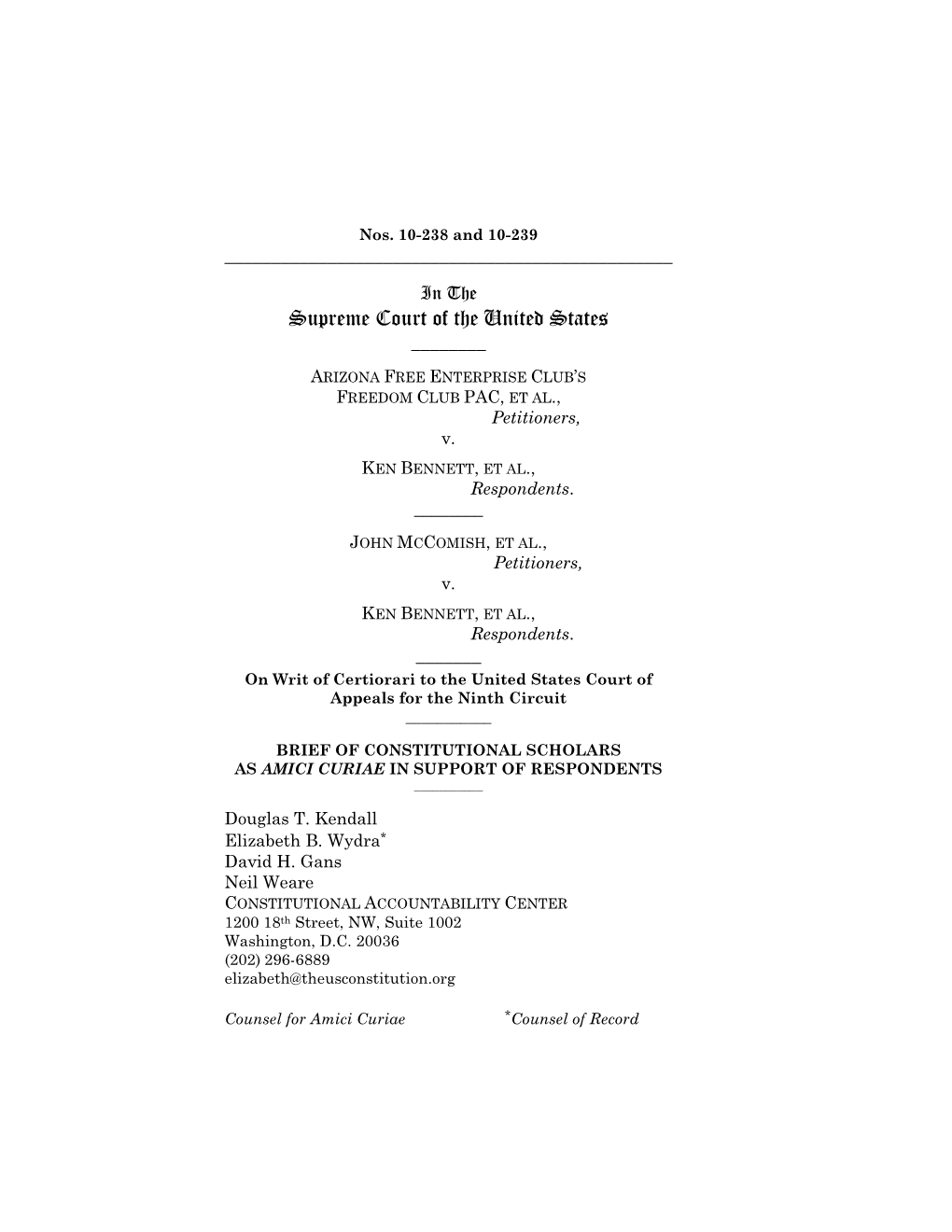 Supreme Court Merits Stage Amicus Brief