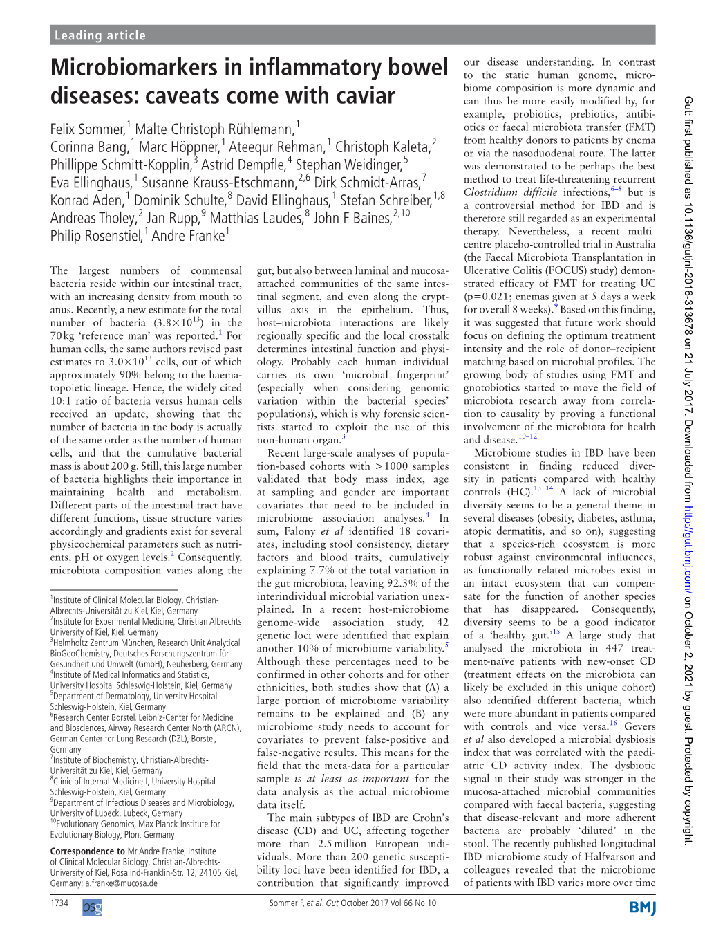 Microbiomarkers in Inflammatory Bowel Diseases