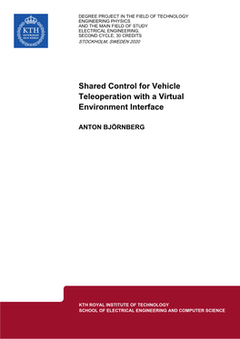 Shared Control for Vehicle Teleoperation with a Virtual Environment Interface