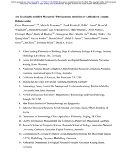 Are Fleas Highly Modified Mecoptera? Phylogenomic Resolution of Antliophora (Insecta