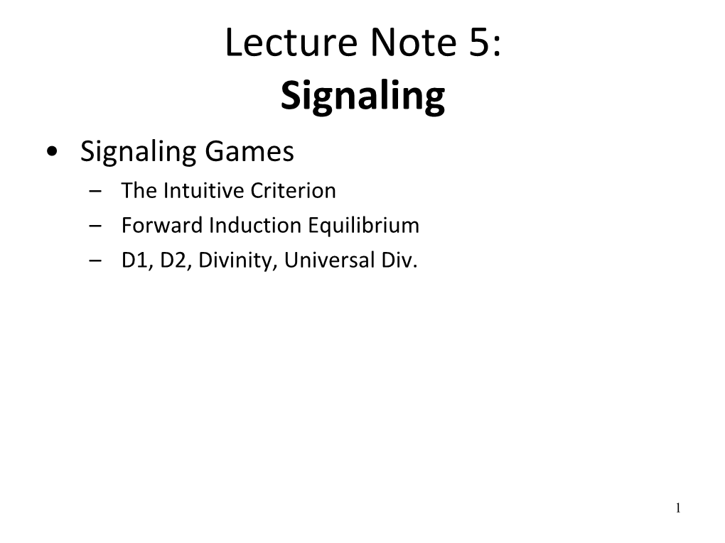 Note 5A Signaling
