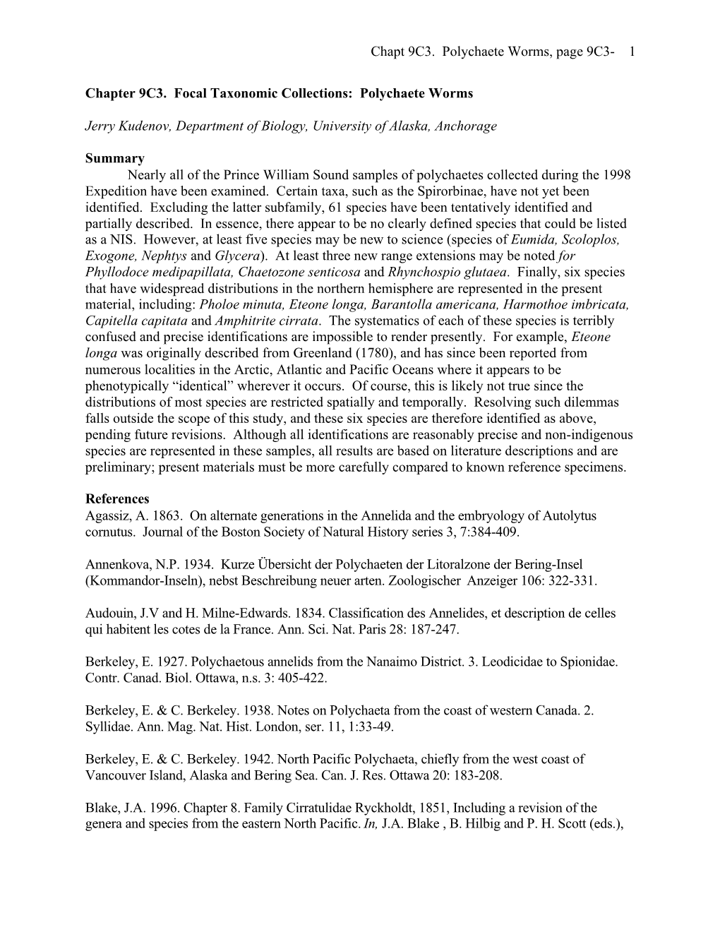 Biological Invasions of Cold-Water Coastal Ecosystems: Ballast-Mediated Introductions in Port Valdez/Prince William Sound, Alask