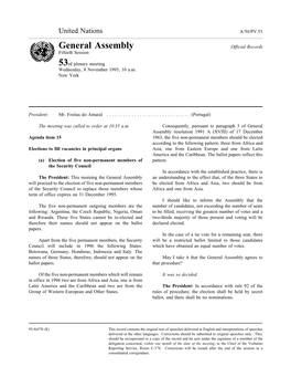 General Assembly Official Records Fiftieth Session