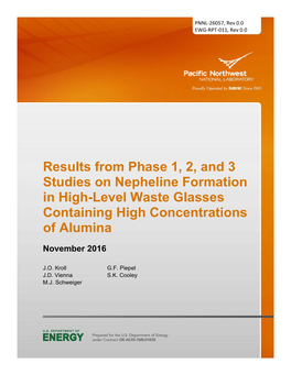 Results from Phase 1, 2, and 3 Studies on Nepheline Formation in High-Level Waste Glasses Containing High Concentrations of Alumina