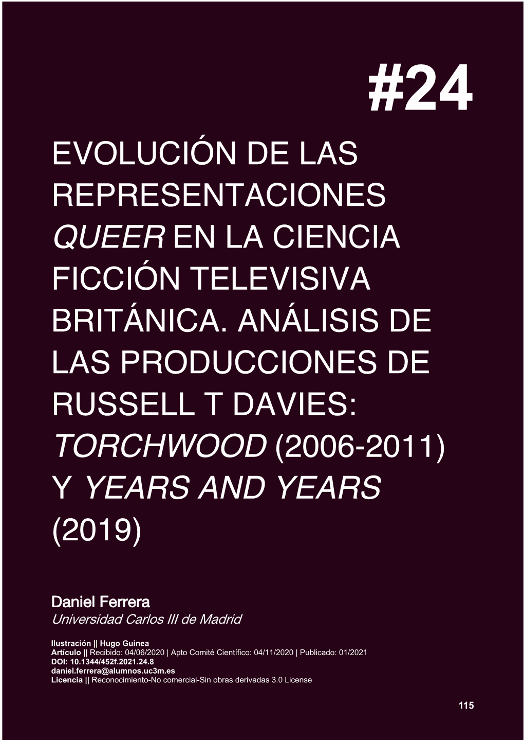 Evolución De Las Representaciones Queer En La Ciencia Ficción Televisiva Británica. Análisis De Las Producciones De Russell