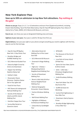 New York Explorer Pass Save up to 50% on Admission to Top New York A�Rac�Ons