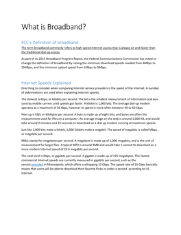 What Is Broadband?