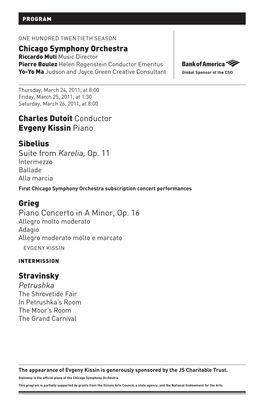Charles Dutoit Conductor Evgeny Kissin Piano Sibelius Suite from Karelia, Op