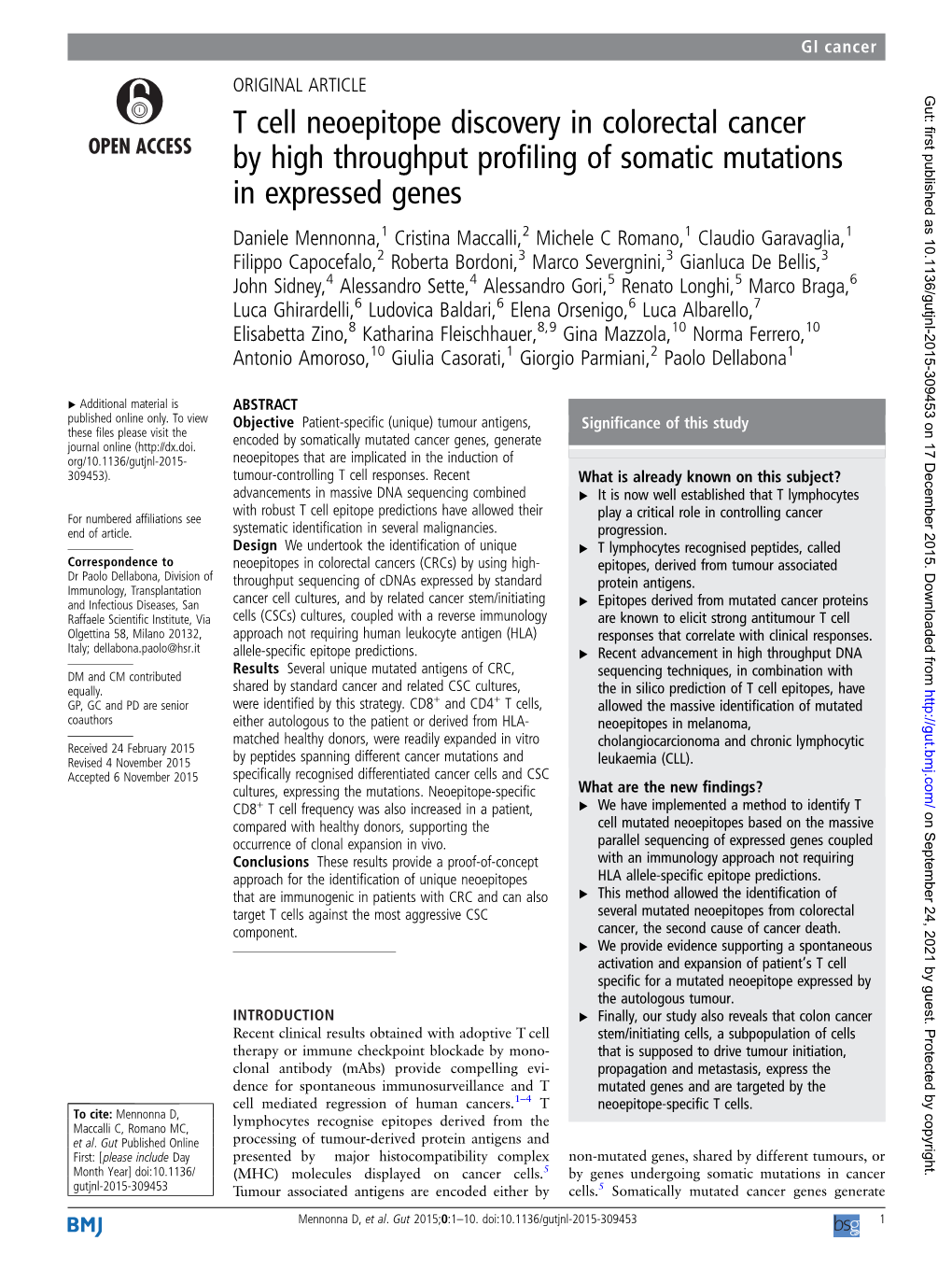 T Cell Neoepitope Discovery in Colorectal Cancer by High