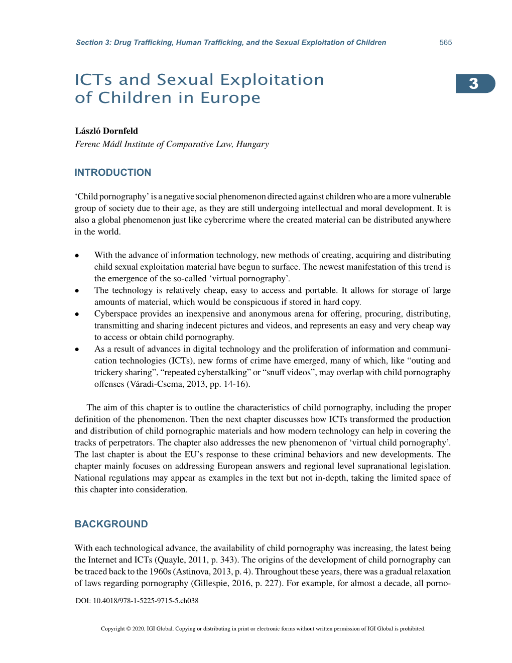 3 Icts and Sexual Exploitation of Children in Europe