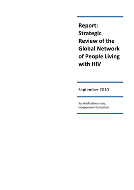 Report: Strategic Review of the Global Network of People Living with HIV