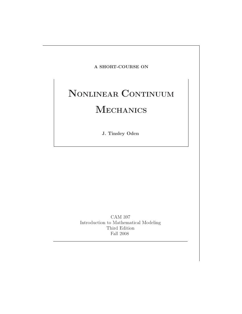 Nonlinear Continuum Mechanics