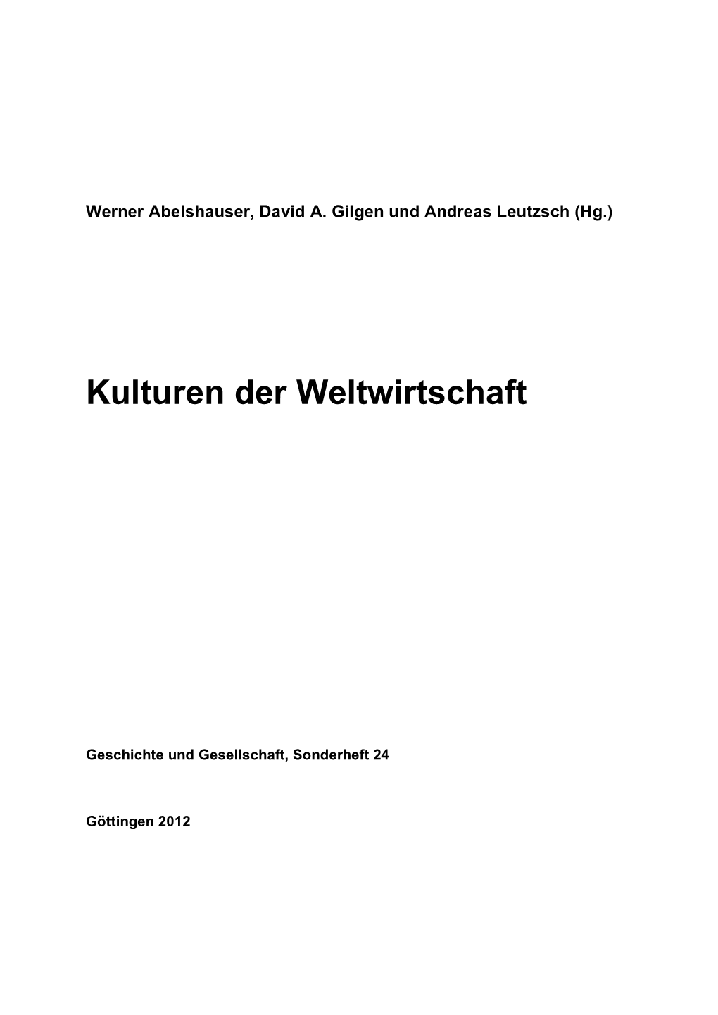 Komparative Institutionelle Vorteile Von Wirtschaftskulturen (S