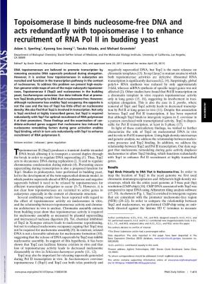 Topoisomerase II Binds Nucleosome-Free DNA and Acts Redundantly with Topoisomerase I to Enhance Recruitment of RNA Pol II in Budding Yeast