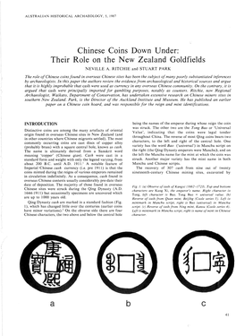 Chinese Coins Down Under: Their Role on the New Zealand Goldfields NEVILLE A