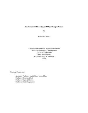 Tax Increment Financing and Major League Venues
