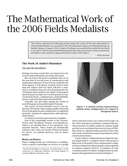 The Mathematical Work of the 2006 Fields Medalists, Volume 54, Number 3
