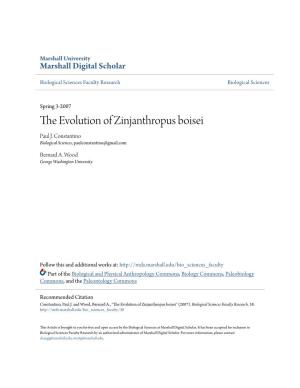 The Evolution of Zinjanthropus Boisei