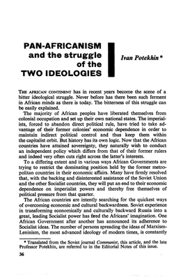 PAN-AFRICANISM and the Struggle of the TWO IDEOLOGIES
